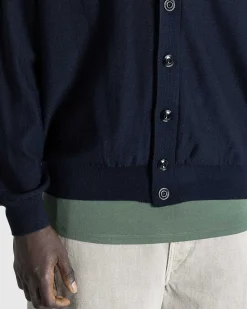 Afslappet Twisted Cardigan Dark Navy