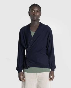 Afslappet Twisted Cardigan Dark Navy