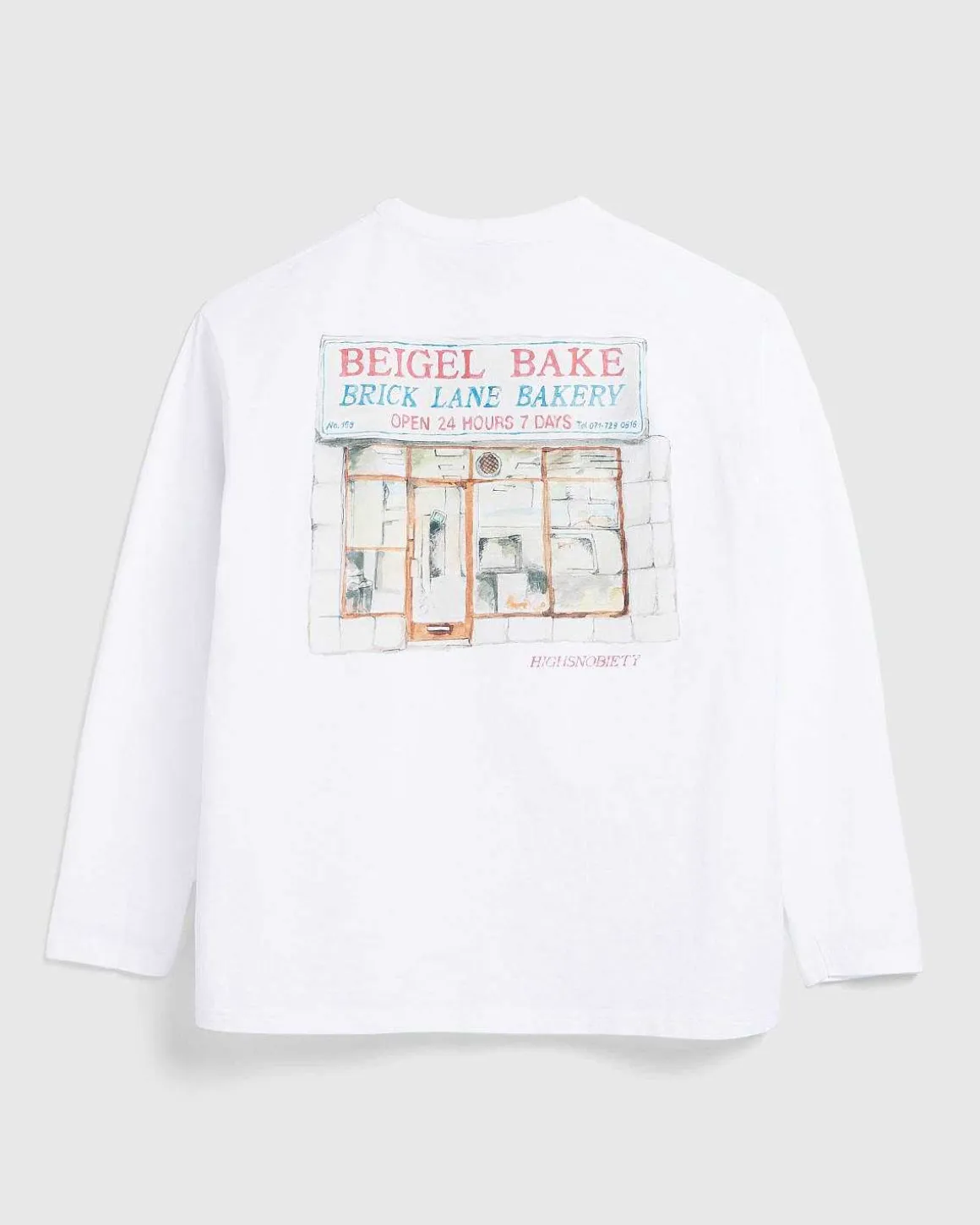 Akvarel Langaermet T-Shirt Hvid