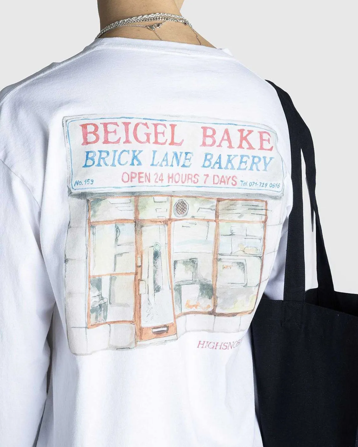 Akvarel Langaermet T-Shirt Hvid