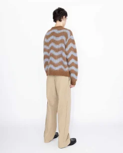 Alpaca Fuzzy Wave Sweater Lysebla/Brun