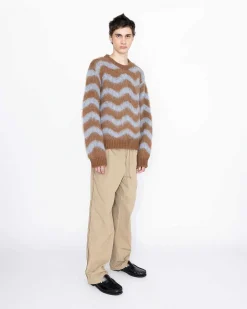 Alpaca Fuzzy Wave Sweater Lysebla/Brun
