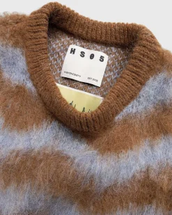 Alpaca Fuzzy Wave Sweater Vest Lysebla/Brun