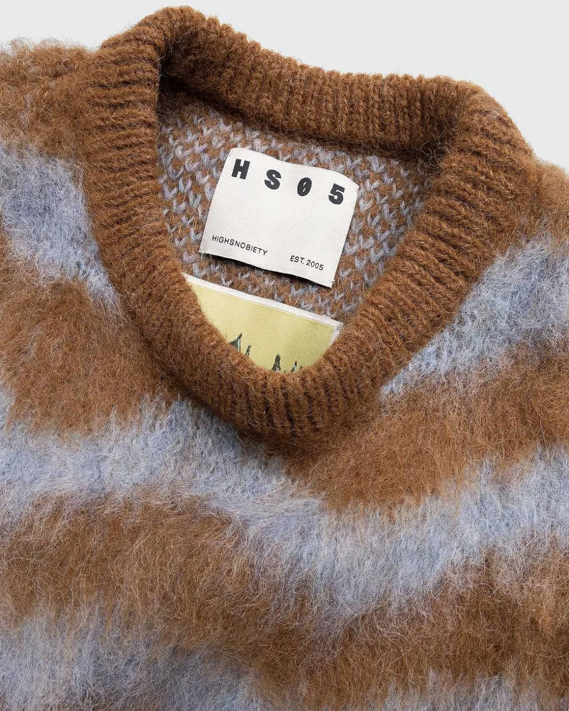 Alpaca Fuzzy Wave Sweater Vest Lysebla/Brun