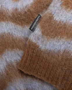 Alpaca Fuzzy Wave Sweater Vest Lysebla/Brun