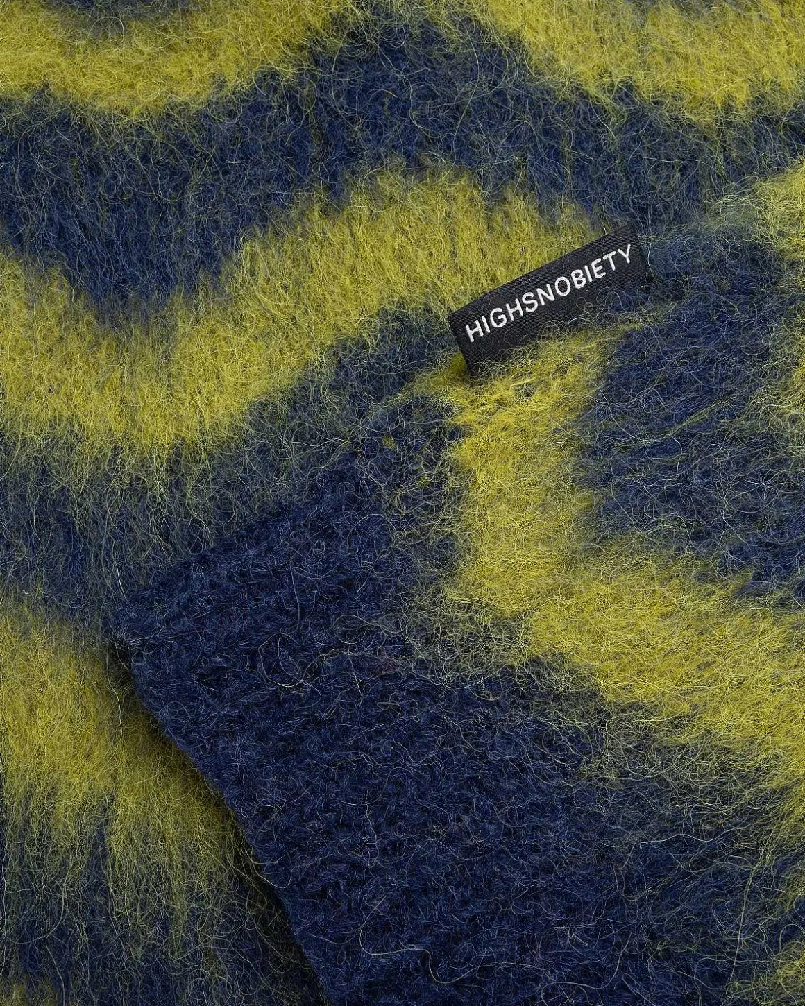 Alpaca Fuzzy Wave Sweater Vest Navy/Olive Gron