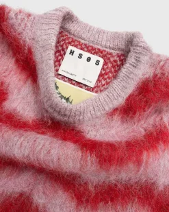 Alpaca Fuzzy Wave Sweater Vest Pale Rose/Red