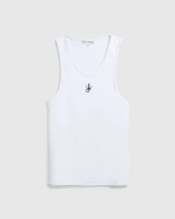 Anchor Embroidery Tank Top Hvid