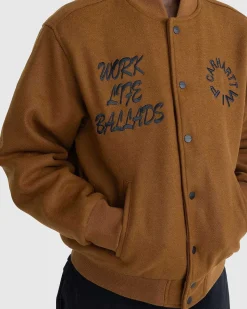 Arbejde Varsity Bomber Deep Hamilton Brown