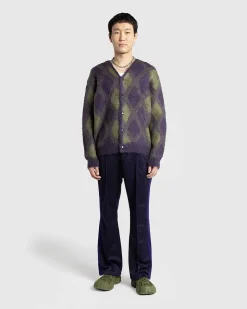 Argyle Mohair Cardigan Lilla