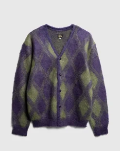 Argyle Mohair Cardigan Lilla