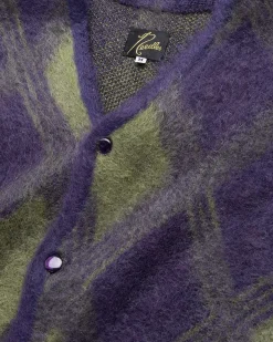 Argyle Mohair Cardigan Lilla