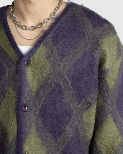Argyle Mohair Cardigan Lilla