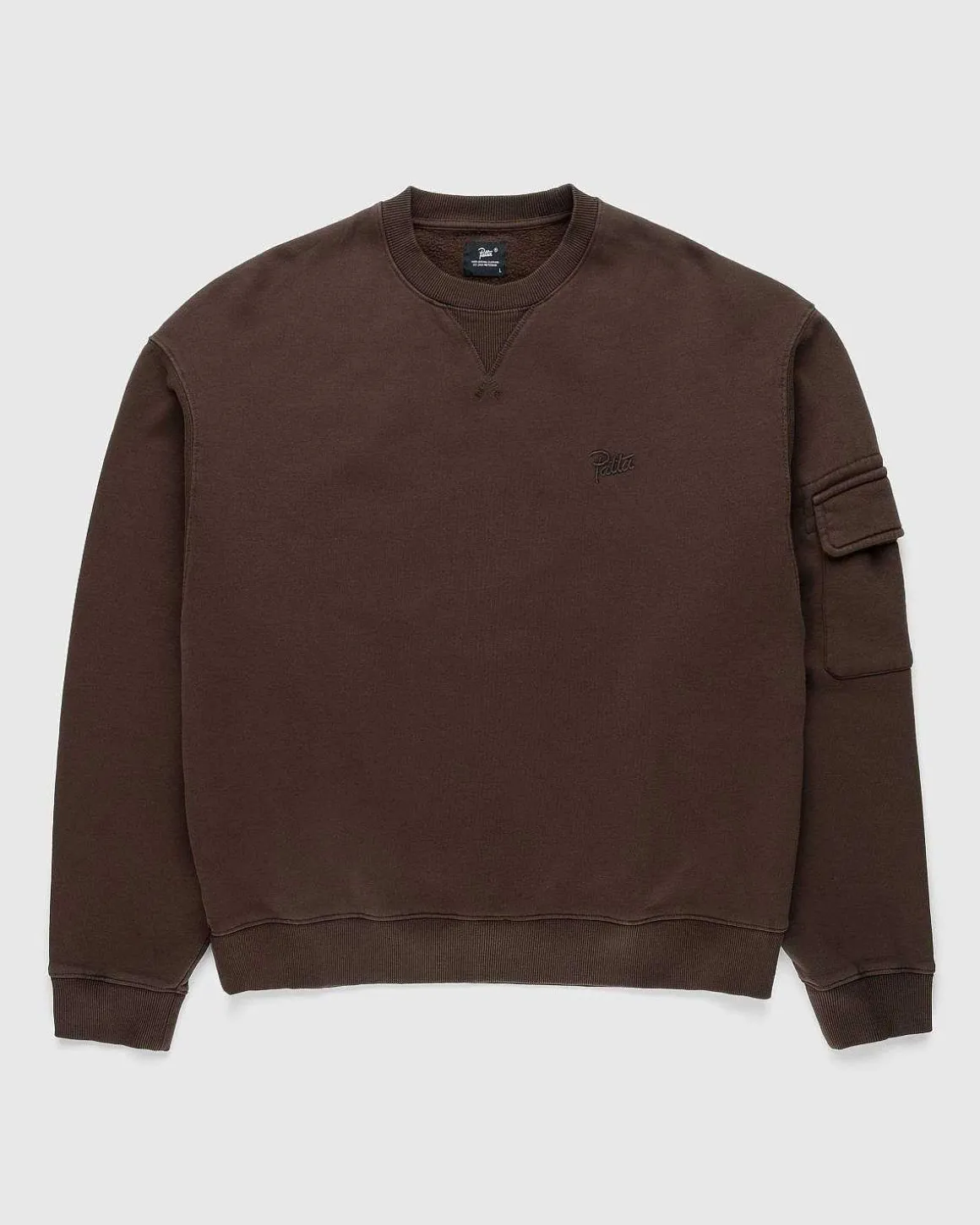 Basic Pigment Dye Pocket Crewneck Sweater Delicioso
