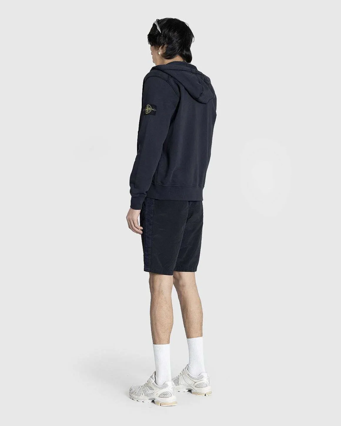 Beklaedningsfarvet Sweatshirt Med Rund Hals, Marinebla
