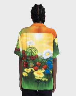 Blomster Airbrush Button-Up Skjorte Multi