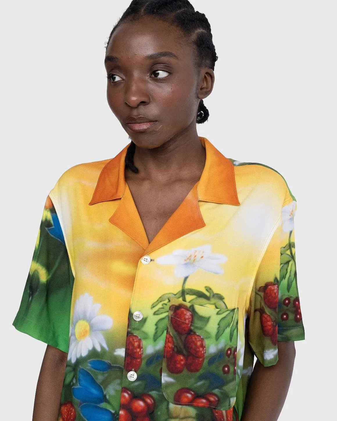 Blomster Airbrush Button-Up Skjorte Multi