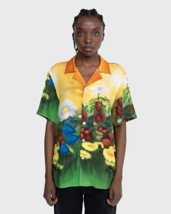 Blomster Airbrush Button-Up Skjorte Multi