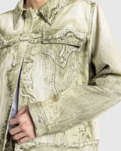Bolget Denimjakke Gron/Multi