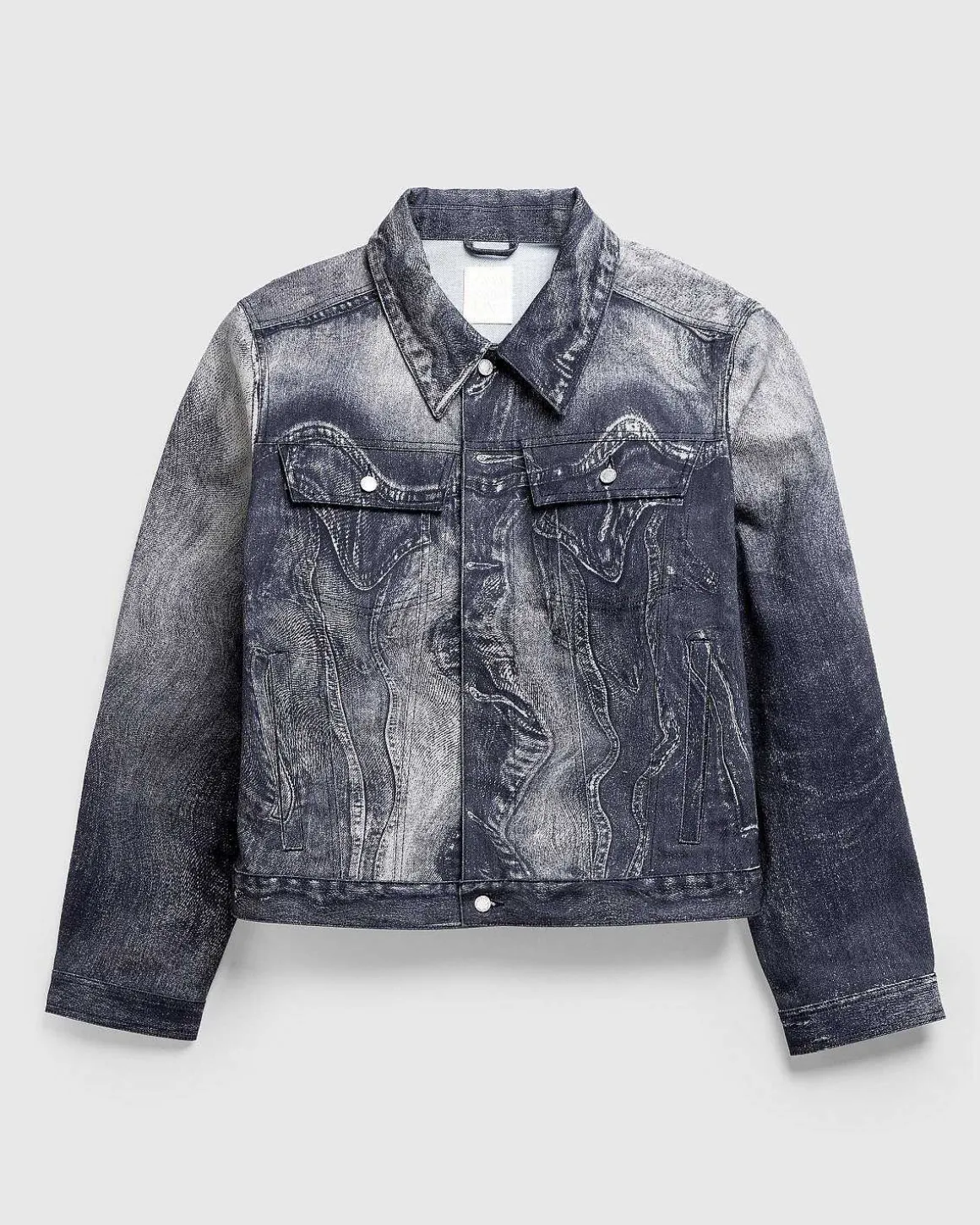 Bolget Denimjakke Sort/Gra
