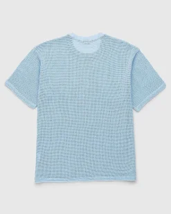 Bomuld Mesh Strik T-Shirt Bla