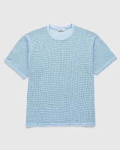 Bomuld Mesh Strik T-Shirt Bla