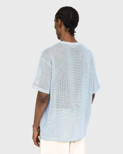 Bomuld Mesh Strik T-Shirt Bla