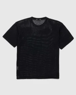 Bomuld Mesh Strik T-Shirt Sort