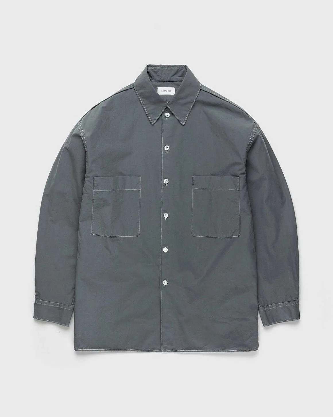 Bomuld Poplin Skjorte Gra