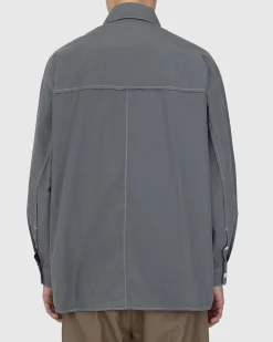 Bomuld Poplin Skjorte Gra