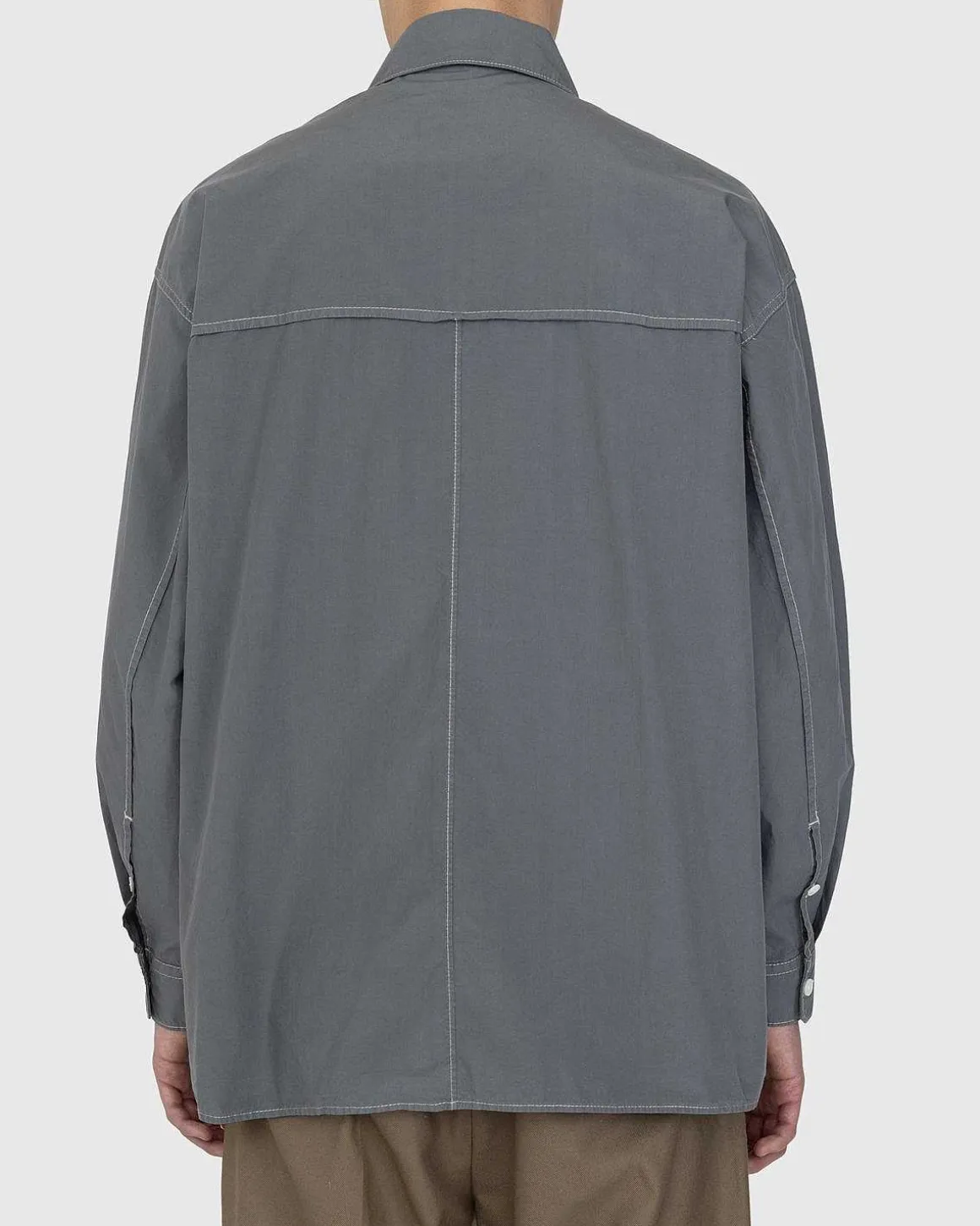 Bomuld Poplin Skjorte Gra