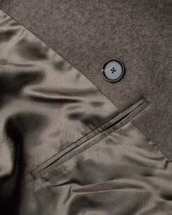 Borstet Alpakauld Melton Trenchcoat Mork Oliven