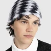 Borstet Mohair Muslingeskal Bucket Hat Jester White