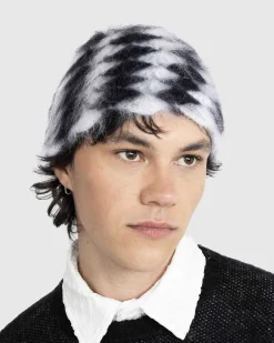 Borstet Mohair Muslingeskal Bucket Hat Jester White