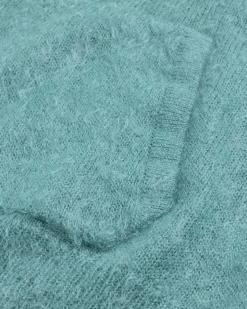 Borstet Mohair Strik Haettetroje Jade Gron