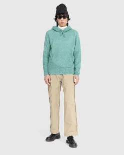 Borstet Mohair Strik Haettetroje Jade Gron