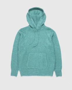 Borstet Mohair Strik Haettetroje Jade Gron