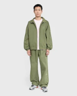 Borstet Nylon Trackpants Gron