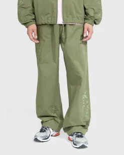 Borstet Nylon Trackpants Gron