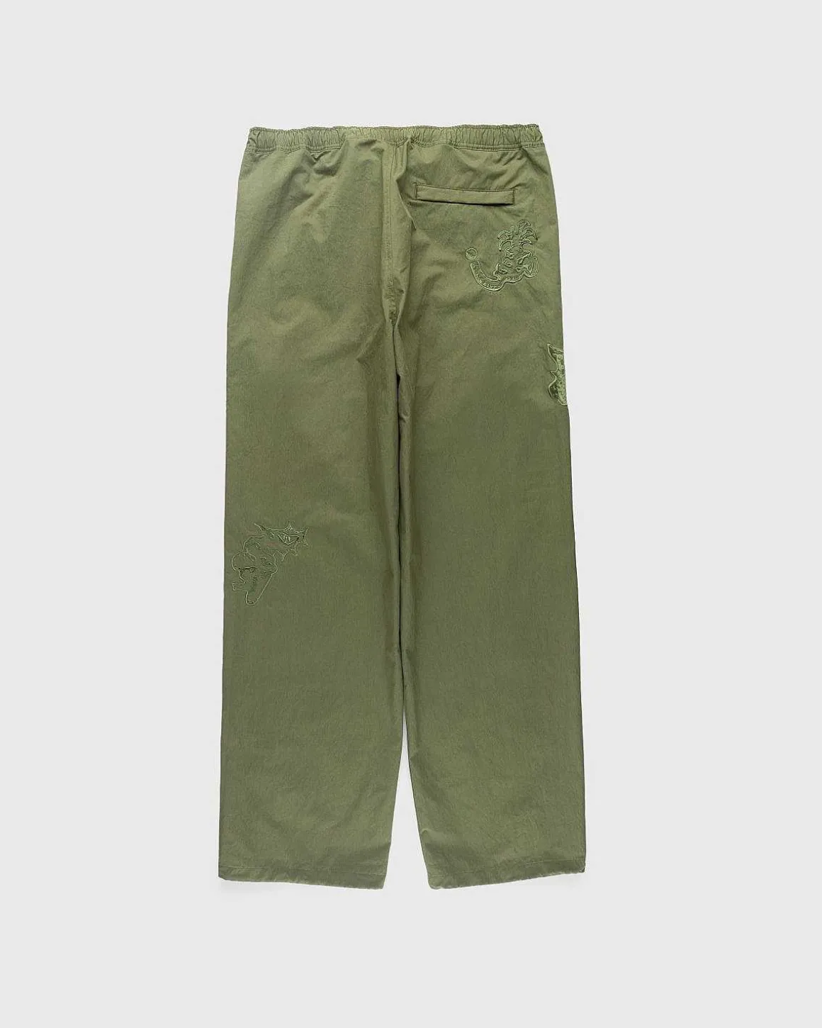 Borstet Nylon Trackpants Gron