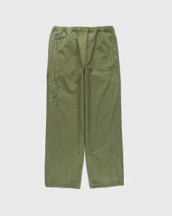 Borstet Nylon Trackpants Gron