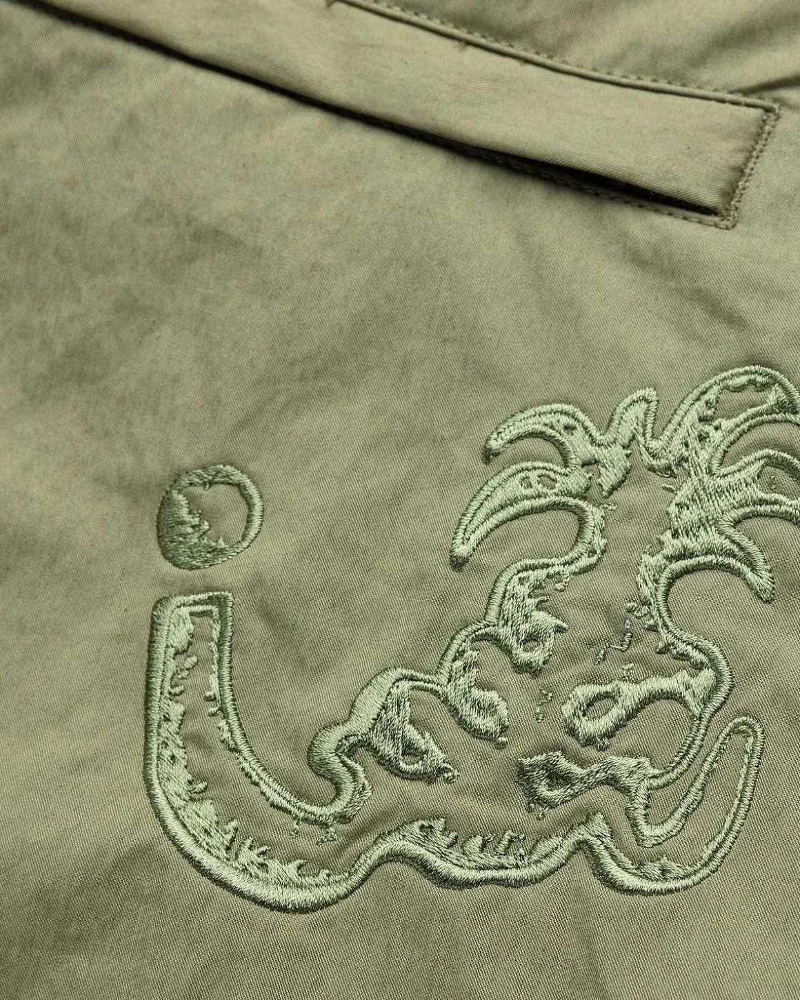 Borstet Nylon Trackpants Gron