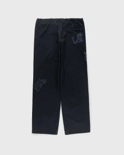 Borstet Nylon Trackpants Navy