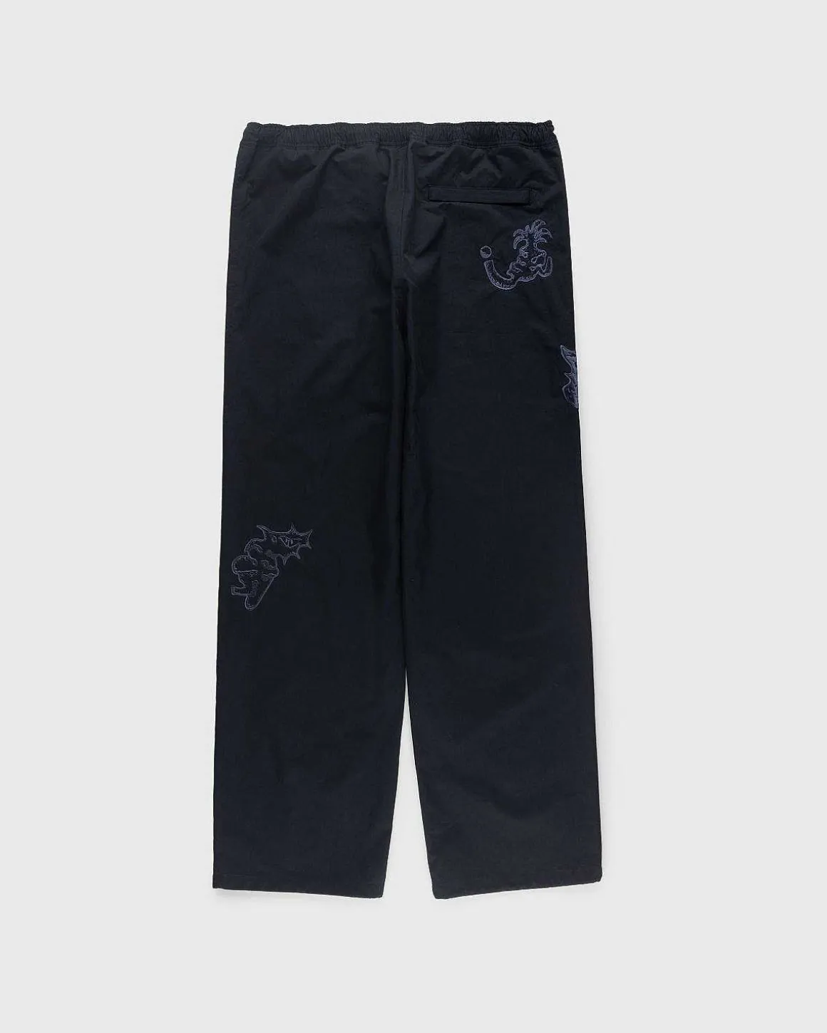 Borstet Nylon Trackpants Navy