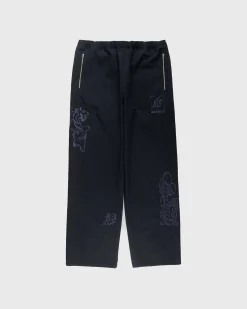 Borstet Nylon Trackpants Navy
