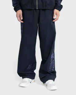Borstet Nylon Trackpants Navy