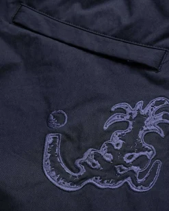 Borstet Nylon Trackpants Navy