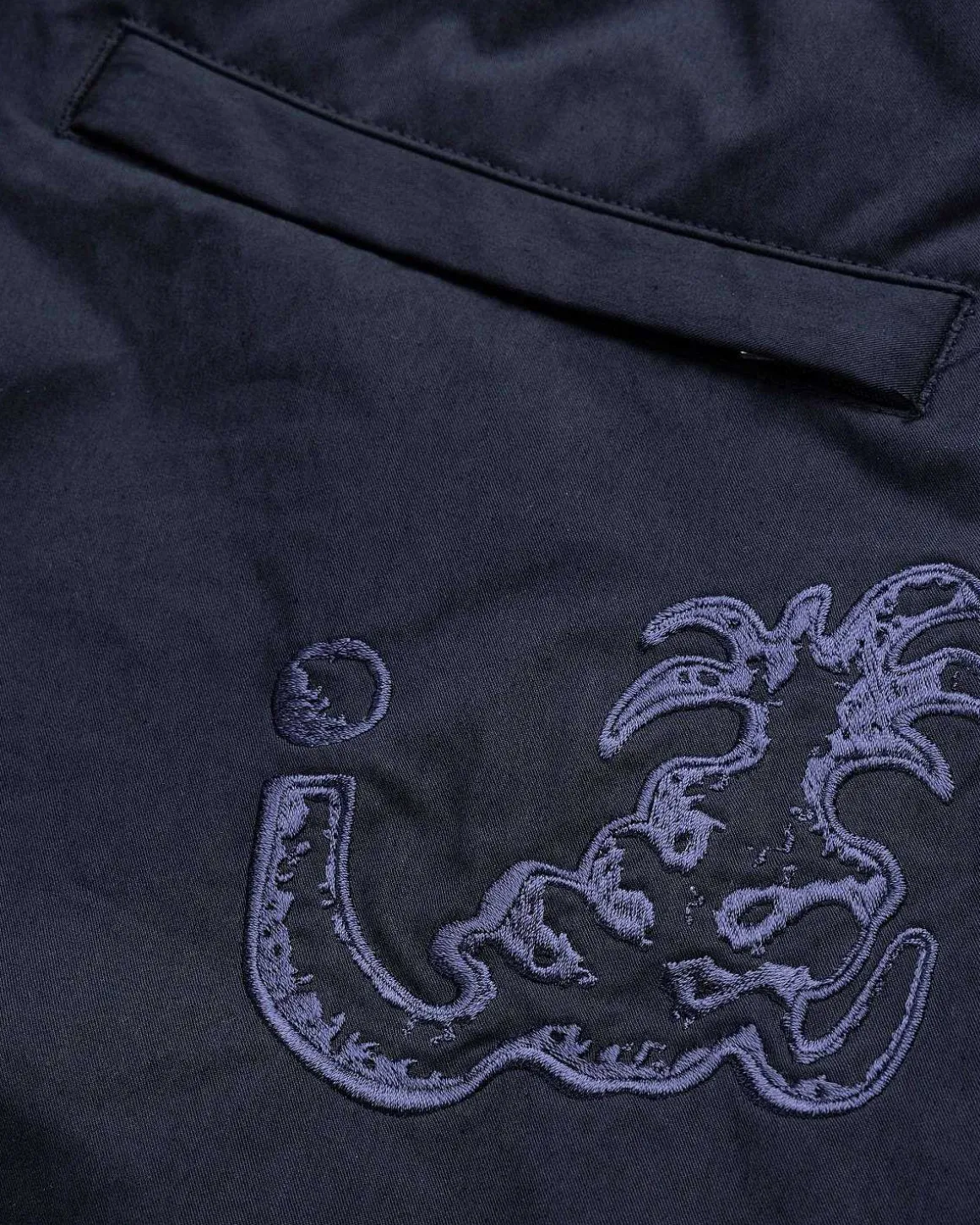 Borstet Nylon Trackpants Navy
