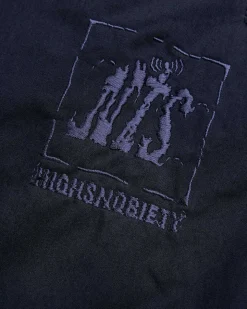 Borstet Nylon Trackpants Navy