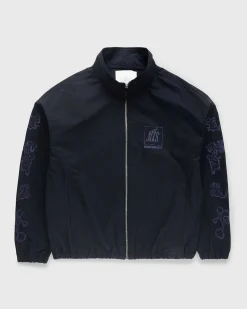 Borstet Nylon Traeningsjakke Navy